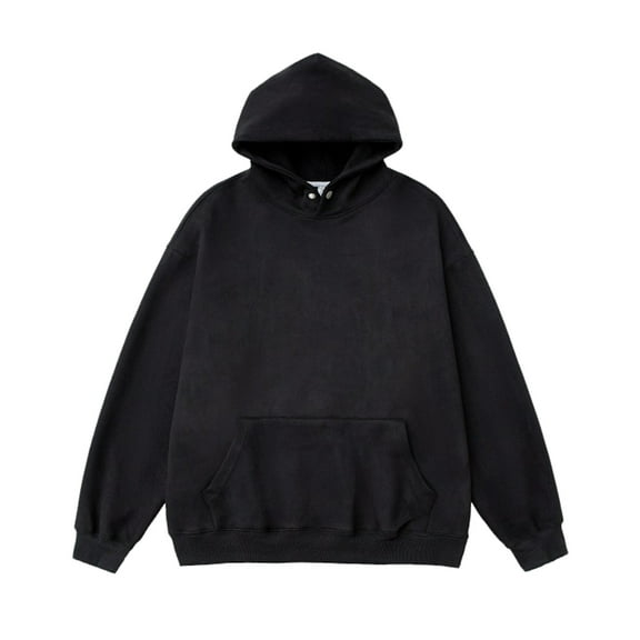 JTieacloth Mens Hooded Sweatshirt Men's Long Sleeve Hooded Sweatshirt Casual Solid Holiday Hoodie Pullover Tops Black