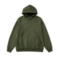 thumbnail image 1 of JTieacloth Mens Hooded Sweatshirt Men's Long Sleeve Hooded Sweatshirt Casual Solid Holiday Hoodie Pullover Tops Green, 1 of 3
