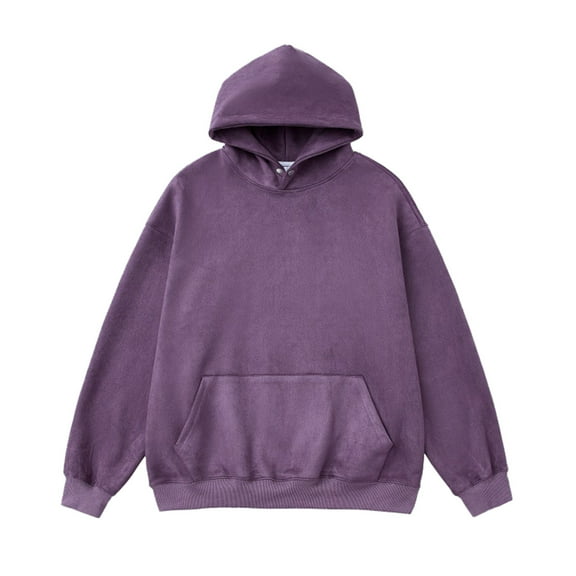 JTieacloth Mens Hooded Sweatshirt Men's Long Sleeve Hooded Sweatshirt Casual Solid Holiday Hoodie Pullover Tops Purple