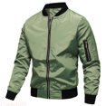 thumbnail image 1 of JTieacloth Mens Jackets Male Solid Color Autumn And Winter Long Sleeved Jacket With Windproof Zipper Cover Baseball Jacket(Green,XXXXL), 1 of 5
