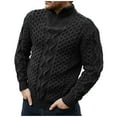 thumbnail image 1 of JTieacloth Mens Knitted Sweaters Men's Quarter Zip Sweater Zip Up Pullover Knit Turtleneck(Black), 1 of 4