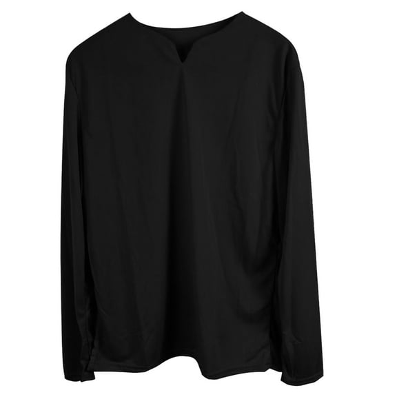 JTieacloth Mens Large Shirts Mens European And Mens Stand Solid Color Long Sleeve Shirt T Shirt