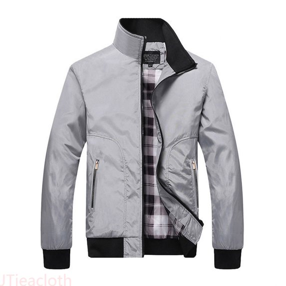 JTieacloth Mens Lightweight Jackets Jacket Casual Autumn Color Winter Coat Zipper Men's Men's Coats & Jackets(Gray,XXL)