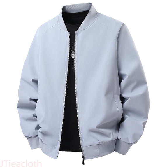 JTieacloth Mens Lightweight Jackets Men's Casual Jacket Lightweight Loose Fit Outdoor Spring Fall Daily Wear Comfortable Plain Color Coat For Layering With Pants(Gray,XXL)