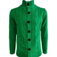 thumbnail image 1 of JTieacloth Mens Lightweight Sweaters Male Autumn And Winter Sweater Jacket Cardigan Button Solid Color Long Sleeve Standing Collar Jacquard Casual Sweater(Green), 1 of 4