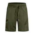 thumbnail image 1 of JTieacloth Mens Linen Shorts Summer Men'S Casual Shorts Solid Color Shorts Fashion Slim Five Pants Beach Shorts,Green, 1 of 5