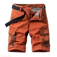 thumbnail image 1 of JTieacloth Mens Outdoor Casual Elastic Waist Relaxed Fit Cotton Lightweight Quick Dry Fishing Hiking Work Shorts Cargo Shorts Men's Cargo Shorts Yellow, 1 of 6