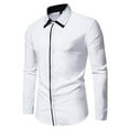 thumbnail image 1 of JTieacloth Mens Regular Fit Button Down Shirts 2025 Men's Casual Fashion Long Sleeved Shirt White, 1 of 6