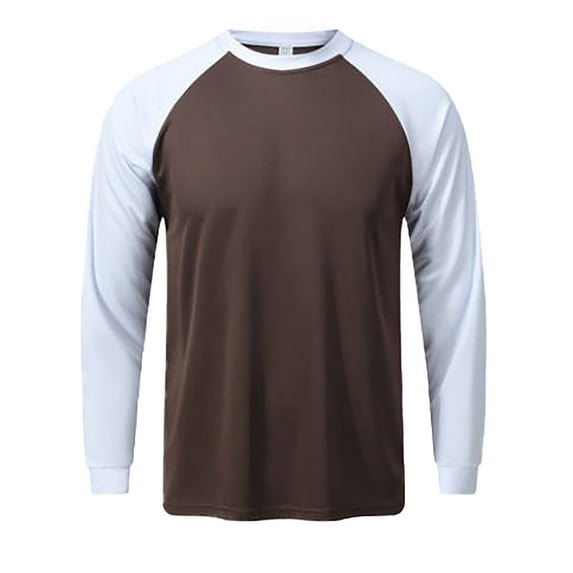 JTieacloth Mens Running Tee Shirts Men's Fashion Color Blocked Long Sleeved Sports T Shirt Men's Breathable Sports Top