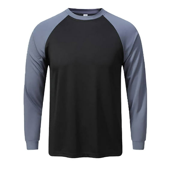 JTieacloth Mens Running Tee Shirts Men's Fashion Color Blocked Long Sleeved Sports T Shirt Men's Breathable Sports Top