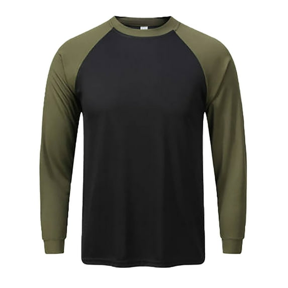 JTieacloth Mens Running Tee Shirts Men's Fashion Color Blocked Long Sleeved Sports T Shirt Men's Breathable Sports Top