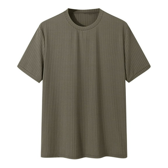 JTieacloth Mens Shirt Pack Men's Muscle T Shirts Stretch Short Sleeve Bodybuilding Workout Tee Shirts Ribbed Knit Shirt