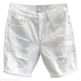 thumbnail image 1 of JTieacloth Mens Shorts Men's Summer Ripped Denim Straight Quarter Pants(White,30), 1 of 6