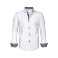 thumbnail image 1 of JTieacloth Mens Stretch Shirts Men's Dress Shirt Formal Stretch Wrinkle Long Sleeve Slim Fit Button Down Shirts For Wedding Party White, 1 of 3