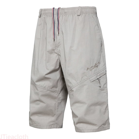 JTieacloth Mens Summer Cargo Pants Button Solid Color Pockets Tether Plus Size Mid Wash Shorts Mens Cargo Shorts Gray