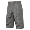 thumbnail image 1 of JTieacloth Mens Summer Cargo Pants Button Solid Color Pockets Tether Plus Size Mid Wash Shorts Mens Cargo Shorts Green, 1 of 4