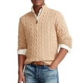 thumbnail image 1 of JTieacloth Mens Sweater Coats Autumn And Winter Warm Turtleneck Sweater Half Turtleneck(Beige), 1 of 6