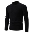thumbnail image 1 of JTieacloth Mens Sweaters Pullover Men's Fall/winter New Half Turtleneck Dark Matching Pullover Sweater Sweater(Black), 1 of 4