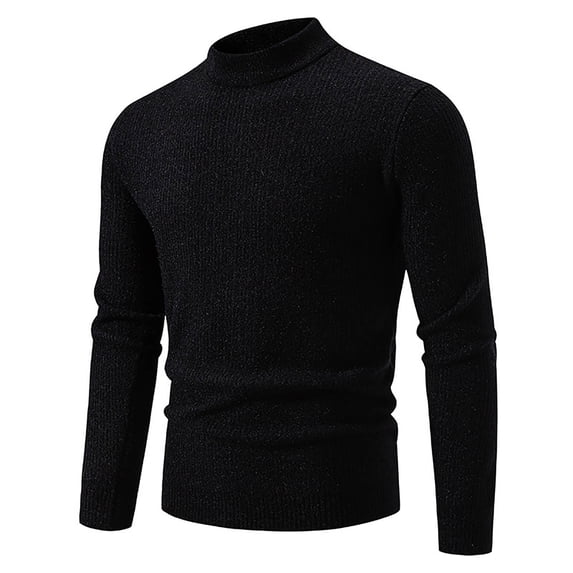 JTieacloth Mens Sweaters Pullover Men's Fall/winter New Half Turtleneck Dark Matching Pullover Sweater Sweater(Black)