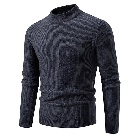 JTieacloth Mens Sweaters Pullover Men's Fall/winter New Half Turtleneck Dark Matching Pullover Sweater Sweater(Gray)