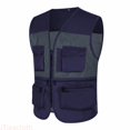 thumbnail image 1 of JTieacloth Mens Tank Shirts Men's Casual Outdoor Work Fishing Travel Photo Cargo Vest Jacket Multi Pockets(Blue,L), 1 of 3