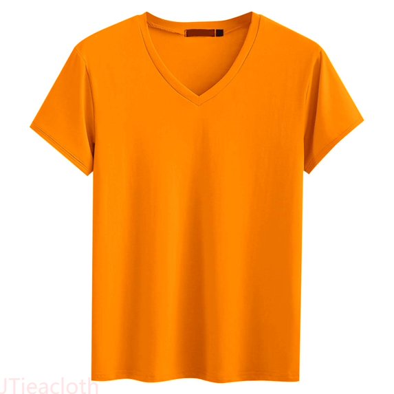 JTieacloth Mens Tee Shirts Men's Sport And Leisure Short Sleeve T Shirt (Breathable Half Sleeve Men's Apparel(Orange,L)
