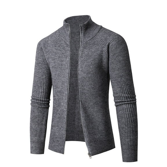 JTieacloth Mens Winter Cardigan Sweater Mens Autumn And Winter Fashion Casual Sweater Coat With Padded Sweater Knitted Cardigan Tops(Gray)