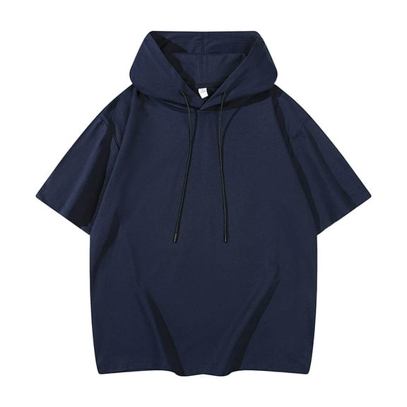 JTieacloth Pack of Turtle Neck Top for Men Men's Casual Loose Fit Hooded Short Sleeve T Shirt For Summer Outdoor Hiking Daily Wear Comfortable Breathable Tee