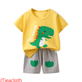thumbnail image 1 of JTieacloth Pant Sets for Boys Boys Summer Outfits Toddler Casual Play Clothes Elastic Waist Comfortable Round Neck Printed Top And Shorts Set For Outdoor Activities,Sizes 12-18 Months(Yellow), 1 of 4