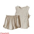 thumbnail image 1 of JTieacloth Pant Sets for Boys Summer Two Piece Set Of Shorts,Sizes 5-6 Years(Beige), 1 of 4