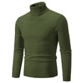 thumbnail image 1 of JTieacloth Pullover Casual Sweater Mens Autumn And Winter Sweater Still Turtleneck Solid Color Sweater(Green), 1 of 5