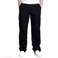 thumbnail image 1 of JTieacloth Retro Cargo Pants For Straight Loose Fit Pocket Outdoor Casual Trousers With Mid Rise And Long Crotch Mens Cargo Pants Black, 1 of 7