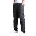thumbnail image 1 of JTieacloth Retro Cargo Pants For Straight Loose Fit Pocket Outdoor Casual Trousers With Mid Rise And Long Crotch Mens Cargo Pants Gray, 1 of 7