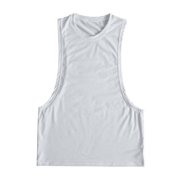JTieacloth Shirts Men for Men's Sleeveless Solid Vest Tops Casual Popularity Side Wide Fork Fitness Sports Garment Mens Loose Vest