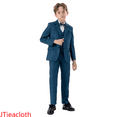 thumbnail image 1 of JTieacloth Short Sets for Boys Boys Business Suits Coat 4 Piece Outfit Tuxedo Set For Kids Formal Suit For Boys With Vest Pants Bowtie Set Slim,Sizes 9-10 Years(Green), 1 of 6