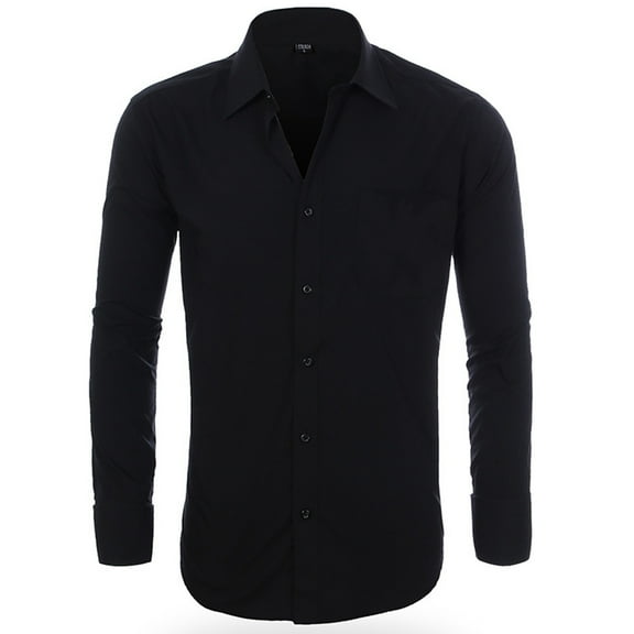 JTieacloth Short Sleeve Button Down Shirts Men's Dress Shirt Regular Fit Ultra Freess Flex Collar Stretch Black
