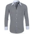 thumbnail image 1 of JTieacloth Short Sleeve Button Down Shirts Men's Dress Shirt Regular Fit Ultra Freess Flex Collar Stretch Gray, 1 of 6