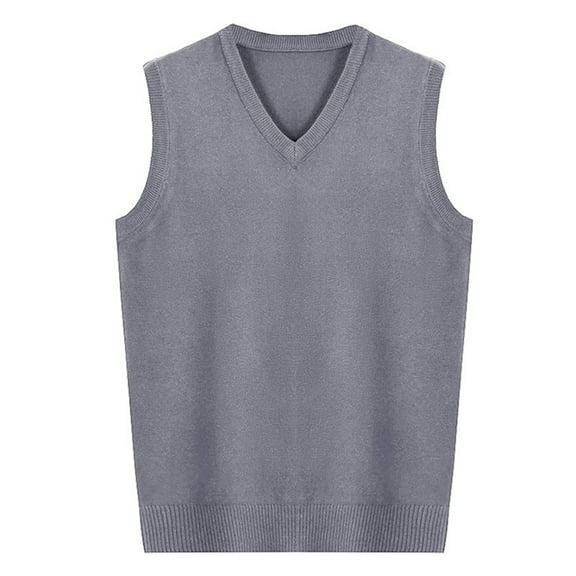 JTieacloth Short Sleeve T Shirts Men's Autumn And Winter Comfort Classic Business Sleeveless Casual Vest Vest V Neck Knit Solid Color Vest