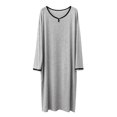 thumbnail image 1 of JTieacloth Sleepwear for Men Male Button Sleeve Solid Color Robe Long Sleeve Pajama Dress Comfortable High Elastic Homewear Gray, 1 of 5