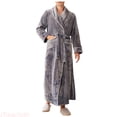 thumbnail image 1 of JTieacloth Robe for Men New Winter Facecloth Men's Large Size Bathrobe Long Winter Thickening(Gray,XL), 1 of 6