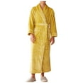 thumbnail image 1 of JTieacloth Sleepwear for Men New Winter Facecloth Men's Large Size Bathrobe Long Winter Thickening Yellow, 1 of 4