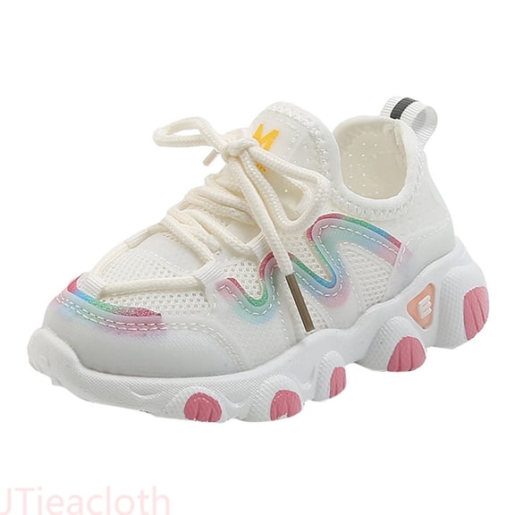 JTieacloth Sneakers Shoes for Girls Breathable Soft Mesh Lace Up Sneakers Toddler Kids Baby Shoes Running Sports Shoes,Sizes 6 Toddler