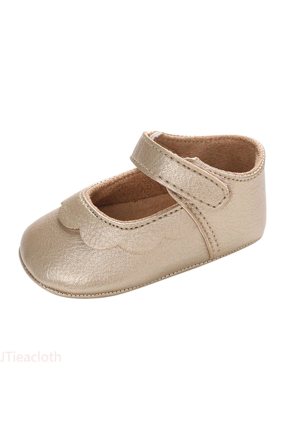 Spring And Autumn Children Baby Toddler Shoes Girls Round Toe Lightweight Comfortable Solid Color Simple Hook Loop Walking Sneakers,Sizes 4 Toddler