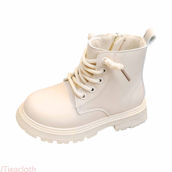 JTieacloth Stylish Girls Boots Soft Sole Short Ankle Boots Kids For Girls,Cute Boots for Kids Beige