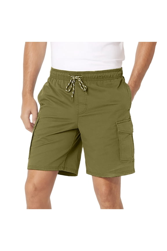 Summer Beach Mens Shorts Man High Street Fashion Trend Pleated Design Straight Leather Shorts,Green
