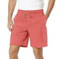 thumbnail image 1 of JTieacloth Summer Beach Mens Shorts Man High Street Fashion Trend Pleated Design Straight Leather Shorts,Red, 1 of 5