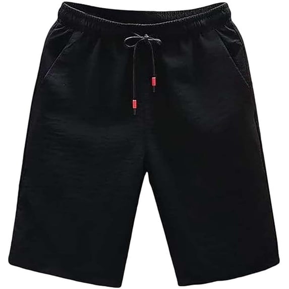JTieacloth Summer Beach Mens Shorts Men's Casual Shorts Summer Breathable Comfortable Loose Fit Athletic Outdoor Sports Shorts For Daily Wear,Black
