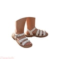 thumbnail image 1 of JTieacloth Summer Children's Girls' Silver Soled Double Bow Tie Roman Shoes Princess Shoes Summer Sandals Lightweight Sandals,Sizes 2.5 Big Kid(10.5-11 Years), 1 of 7