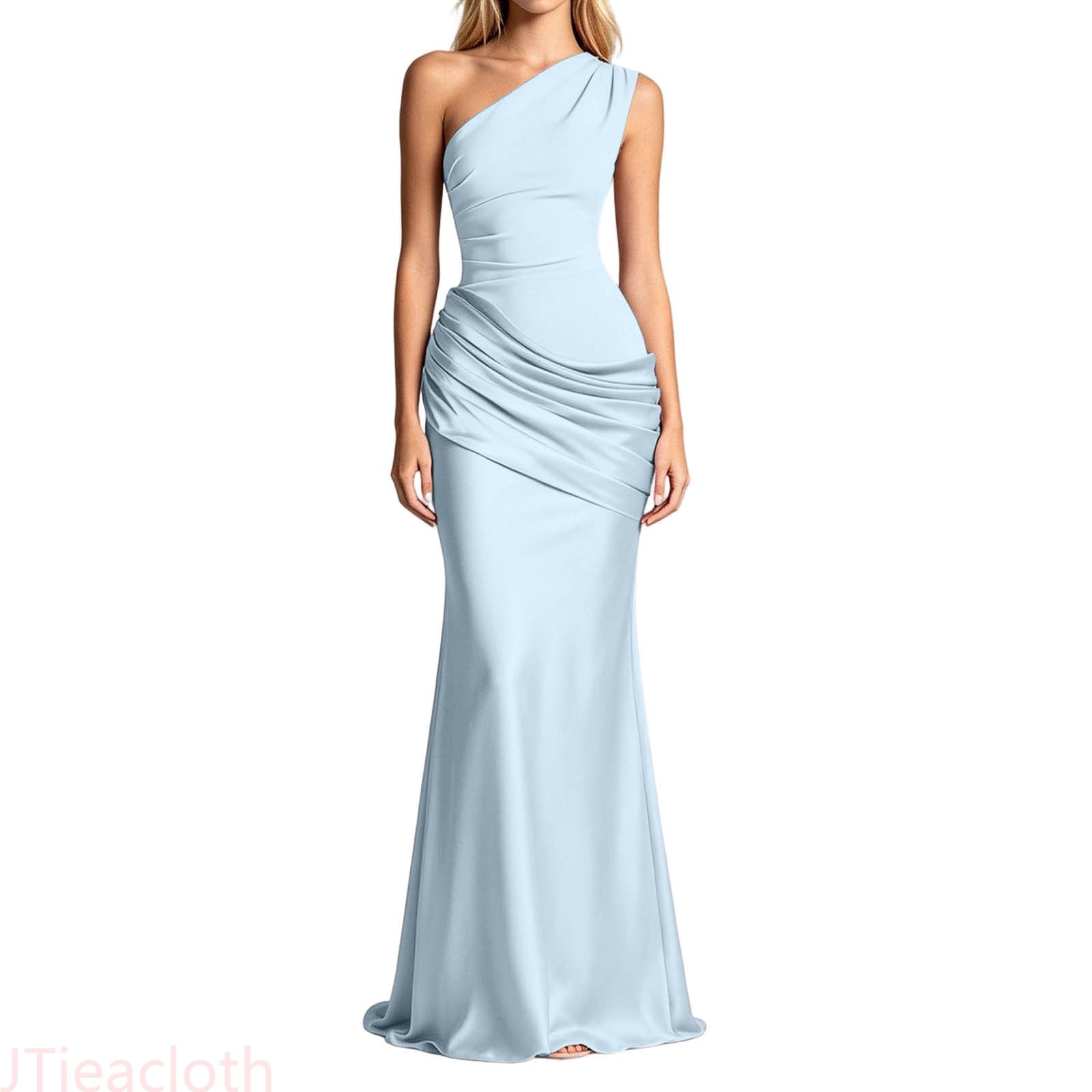 blue bodycon maxi dress JTieacloth Summer Dresses for Women Shoulder Asymmetric Ruched Satin Evening Wedding Party Slim Fit Elegant Dress,Blue Size:30 Regular silhouette:Dark bodycon royal blue mini dress Donna Karan Floral Print Pair it with a