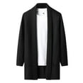 thumbnail image 1 of JTieacloth Sweater Jackets Men's Autumn And Winter Long Solid Color Slim Knit Cardigan Coat(Black), 1 of 3